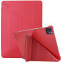Svilena futrola s funkcijom mirovanja i origami stalkom za iPad Air 4 (2020) / Air 5 (2022) / Pro 11" (2018-2022) - crveno