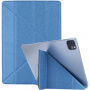 Svilena futrola s funkcijom mirovanja i origami stalkom za iPad Air 4 (2020) / Air 5 (2022) / Pro 11" (2018-2022) - tamno plavo