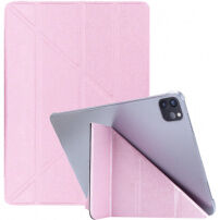 Svilena futrola s funkcijom mirovanja i origami stalkom za iPad Air 4 (2020) / Air 5 (2022) / Pro 11" (2018-2022) - ružičasto