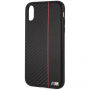 BMW Carbon Red Stripe Hard case maskica za iPhone XR - crna