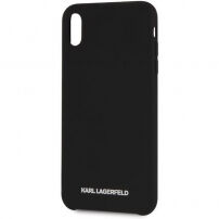 Karl Lagerfeld Silver Logo Silicone Case maskica za iPhone XR - crna