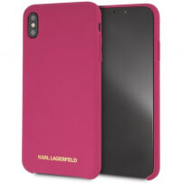 Karl Lagerfeld Gold Logo Silicone Case maskica za iPhone X / XS - fuksija