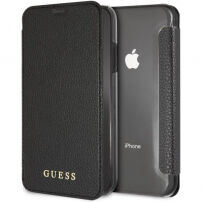 Guess PU Leather Book Case Iridescent futrola za iPhone XR - crna