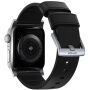 Nomad Active Pro hidrofobni kožni remen za Apple Watch Ultra 49mm / 46mm / 45mm / 44mm / 42mm - crno-srebrna