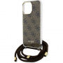 Guess 4G IML Printed Crossbody maska s uzicom za iPhone 15 Pro Max - smeđa