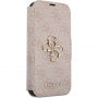 Preklopna futrola Guess 4G Metal Logo za iPhone 15 Pro - ružičasta