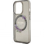 Guess Flowers Ring Glossy Logo maska s MagSafe za iPhone 13 Pro Max - siva