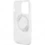 Guess Flowers Ring Glossy Logo maska s MagSafe za iPhone 14 Pro Max - prozirna
