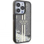 Guess Liquid Glitter Gold Stripe maska za iPhone 14 Pro Max - siva