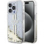 Guess Liquid Glitter Gold Stripe maska za iPhone 13 Pro Max - prozirna