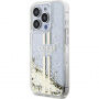 Guess Liquid Glitter Gold Stripe maska za iPhone 13 Pro Max - prozirna