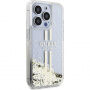 Guess Liquid Glitter Gold Stripe maska za iPhone 13 Pro Max - prozirna