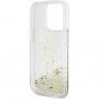 Guess Liquid Glitter Gold Stripe maska za iPhone 13 Pro Max - prozirna