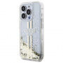 Guess Liquid Glitter Gold Stripe maska za iPhone 15 Pro Max - prozirna