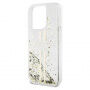 Guess Liquid Glitter Gold Stripe maska za iPhone 15 Pro Max - prozirna