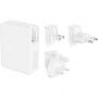 BELKIN BoostCharge Pro punjač s 4 priključka PD 140 W - 3x USB-C / USB-A s UK, EU, US adapteri za iPhone / iPad / MacBook - bijela