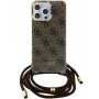 Guess 4G IML Printed Crossbody maska s uzicom za iPhone 15 Pro Max - smeđa