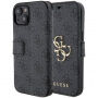 Preklopna futrola Guess 4G Metal Logo za iPhone 15 Plus - siva