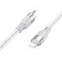Hoco X99 Crystal Junction silikonski prozirni USB-C/Lightning kabel za punjenje i prijenos podataka za iPhone / iPad / iPod / AirPods - 1 m - siva