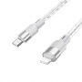 Hoco X99 Crystal Junction silikonski prozirni USB-C/Lightning kabel za punjenje i prijenos podataka za iPhone / iPad / iPod / AirPods - 1 m - siva