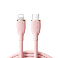 JOYROOM SA29-CL3 silikonski kabel za podatke i brzo punjenje 30 W USB-C / Lightning za iPhone / iPad / iPod / AirPods - 2 m - ružičasta