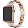 Metalni remen postavljeni kamenčići za Apple Watch Ultra 49mm / 46mm / 45mm / 44mm / 42mm - ružičasta zlatna