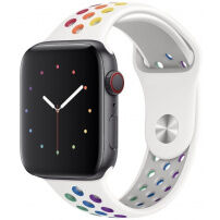 Silikonski remen za Apple Watch Ultra 49mm / 46mm / 45mm / 44mm / 42mm - bijelo-dugina