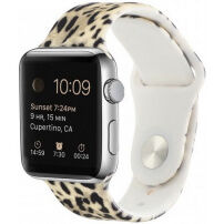 Silikonski remen s uzorkom geparda za Apple Watch Ultra 49mm / 46mm / 45mm / 44mm / 42mm - bež