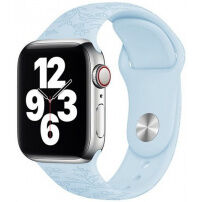 Silikonski remen sa uzorkom cvijeća za Apple Watch Ultra 49mm / 46mm / 45mm / 44mm / 42mm - pastelno plava