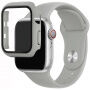 Silikonski remen sa futrolom sa kaljenim staklom za Apple Watch 38mm - sivi