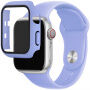 Silikonski remen sa futrolom sa kaljenim staklom za Apple Watch 38mm - ljubičasti