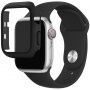 Silikonski remen sa futrolom sa kaljenim staklom za Apple Watch 42mm - crni