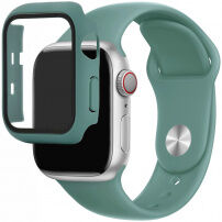 Silikonski remen sa futrolom sa kaljenim staklom za Apple Watch 42mm - petrolej