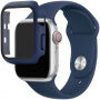 Silikonski remen sa futrolom sa kaljenim staklom za Apple Watch 42mm - tamno plavi