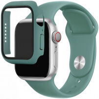 Silikonski remen sa futrolom sa kaljenim staklom za Apple Watch 41mm / 40mm - petrolej