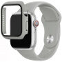Silikonski remen sa futrolom sa kaljenim staklom za Apple Watch 41mm / 40mm - sivi