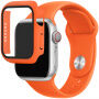 Silikonski remen sa futrolom sa kaljenim staklom za Apple Watch 45mm / 44mm - narančasti