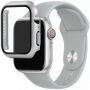 Silikonski remen sa futrolom sa kaljenim staklom za Apple Watch 45mm / 44mm - svijetlo sivi