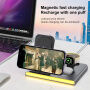 4u1 magnetna bežična stanica za punjenje s pozadinskim osvjetljenjem za iPhone / Apple Watch / AirPods - bijela
