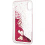 Guess Glitter Case Hearts maskica za iPhone XS Max - boja maline