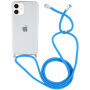 Prozirna maska s uzicom za iPhone 12 mini - plava