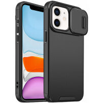 Mat maska s kliznim poklopcem za kameru za iPhone 11 - crna