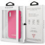 Guess Silicone Cover Gold Logo maskica za iPhone X / XS - Ružičasta