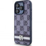 DKNY Checkered Pattern and Stripe maska za iPhone 15 Pro - tamno plava