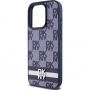 DKNY Checkered Pattern and Stripe maska za iPhone 15 Pro - tamno plava