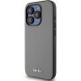 DKNY Silver Metal Logo maska s MagSafe za iPhone 15 Pro - siva
