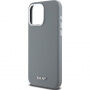 DKNY Silver Metal Logo silikonska maska s MagSafe za iPhone 15 Pro Max - siva