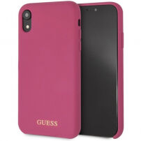 Guess Silicone Gold Logo case maskica za iPhone XR - Ružičasta