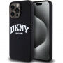 Silikonska maska DKNY Arch Logo s MagSafe za iPhone 15 Pro Max - crna