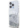 DKNY Liquid Glitter Arch Logo maska za iPhone 14 Pro Max - srebrna